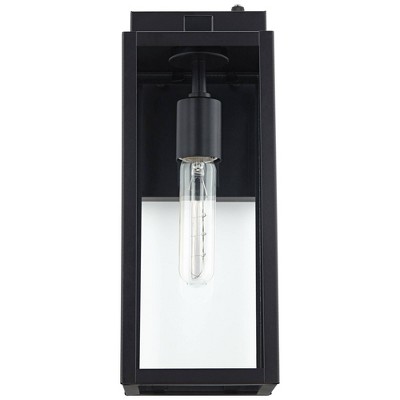 Mystic Black Modern Outdoor Wall Light Set with Clear Glass