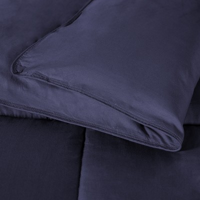 King Navy Blue Reversible Down Alternative Microfiber Comforter