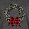 Women's - Instant Message - Buffalo Plaid Christmas Wreath Graphic T-shirt Dress - 2 of 4