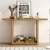 APRILSOUL 59.80"Elegant Minimalist Console Table with Curved Corners,Natural Wood Veneer,U-Base Design - 2 of 4