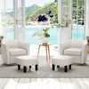 Costway Swivel Barrel Chair with Ottoman Footrest Curved Backrest & Armrests Living Room Creamy White/Gray/Brown - 4 of 4