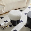 Broadcloth Pleat Mushroom Stool, Mushroom Stool Ottoman Footstool Lamb Wool Seat Bedroom Bench Shoe End Of Bed Bench,abstract,white,16.54in,1.38ft - 2 of 4