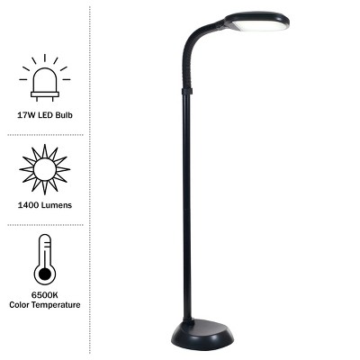 ArcTouch 60" Adjustable Black LED Floor Lamp with Dimmer