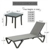 GlasFlength Patio Lounge Chair, Set of Two with Adjustable Backrest, Multi-Function Lounge Chair for Poolside, Patio, Gray, 64.41" * 26.69" * 27.56" - 2 of 4