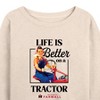 Women's - Instant Message - Life Is Better On A Tractor Lightweight French Terry Wide Neck Long Sleeve Graphic Shirt - 2 of 4