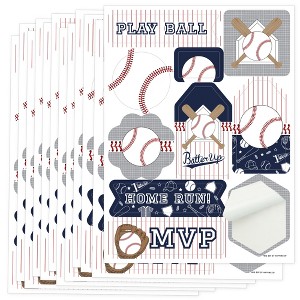 Big Dot of Happiness Batter Up - Baseball - Baby Shower or Birthday Party Favor Sticker Set - 12 Sheets - 120 Stickers - 1 of 4