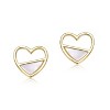 Guili 14K Gold Plated with White Mother Of Pearl Openwork Heart Stud Earrings - 2 of 2