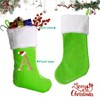 Aoibox 1 Piece 20 Inch Monogram Christmas Stocking with Letter Green Velvet White Plush Cuff Large Hanging Loop Holiday Decor - 3 of 4