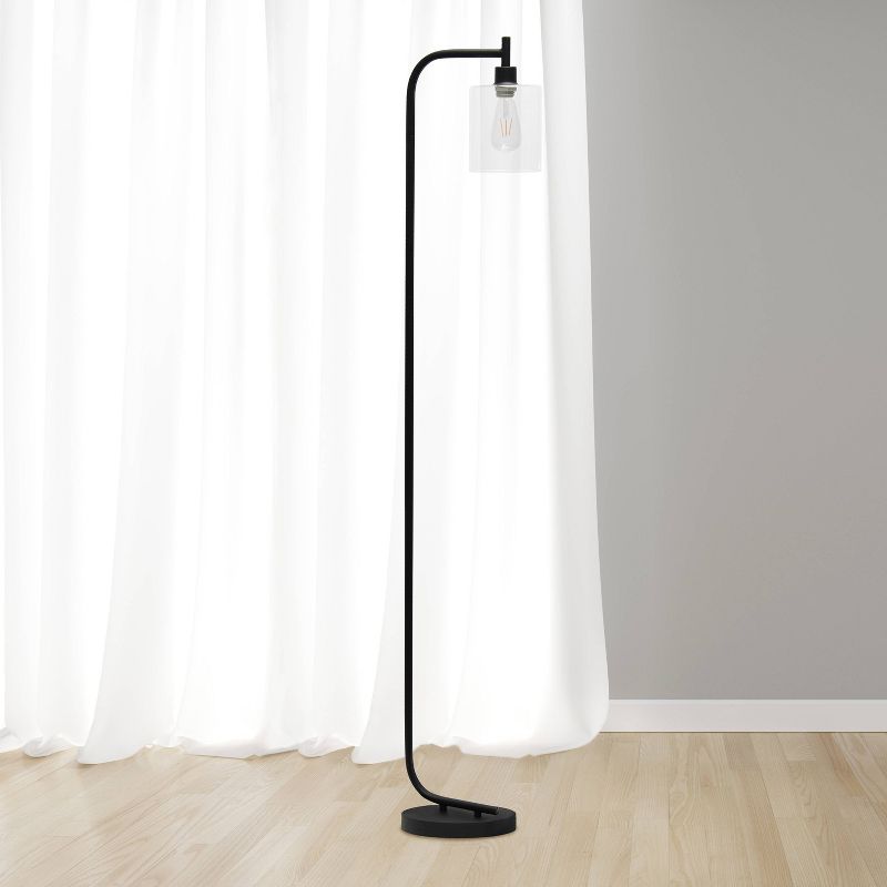 Modern Iron Lantern Floor Lamp with Glass Shade - Simple Designs, 4 of 11