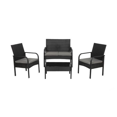 WestinTrends 4-Piece Outdoor Patio Modern Sofa Conversation Set