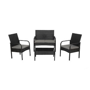 WestinTrends 4-Piece Outdoor Patio Modern Sofa Conversation Set - 1 of 3