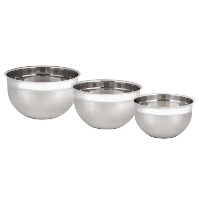 Oxo 3pc Insulated Stainless Steel Mixing Bowl Set - Gray : Target