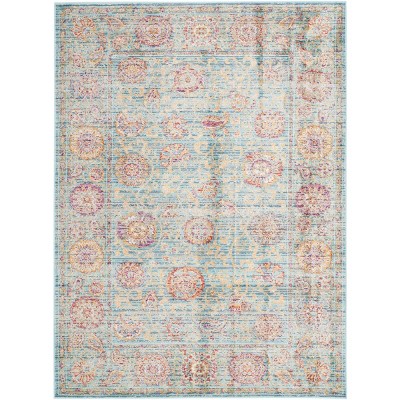 Light Blue Elegance Hand-Knotted Viscose Rectangular Area Rug