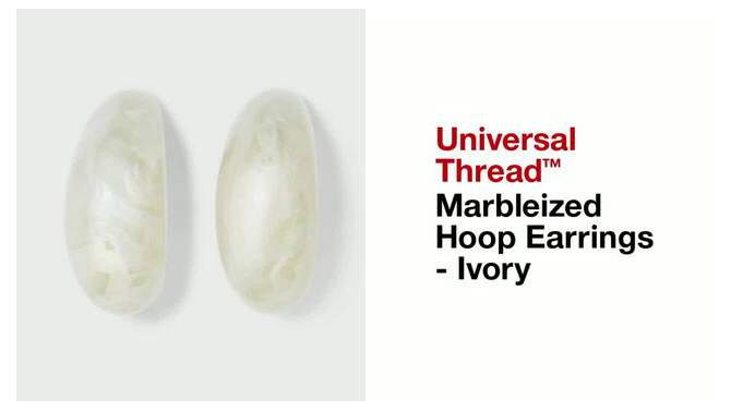 Marbleized Hoop Earrings - Universal Thread&#8482; Ivory, 2 of 10, play video