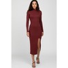 Pinkblush Burgundy Ribbed Mock Neck Side Slit Maternity Maxi Dress - 4 of 4