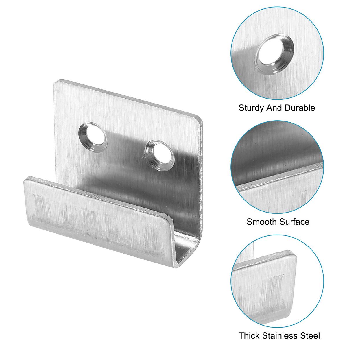 Unique Bargains Stainless Steel Mirrors Picture Display Wall Mounting Support Brackets 6 Pcs - thumbnail 9