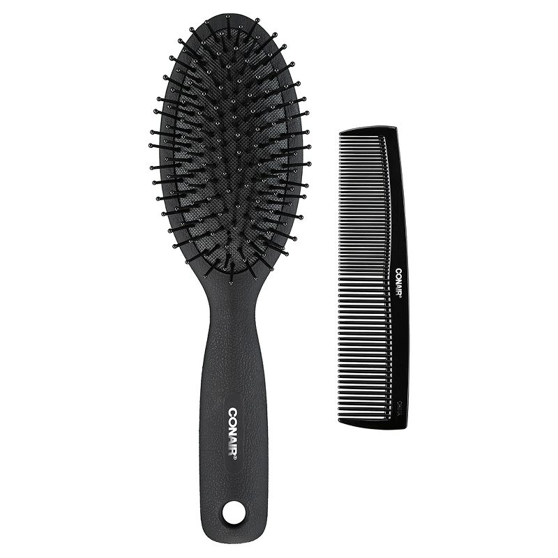 Conair for Men Black Cushion Hairbrush &#38; Combo Set - 2ct, 3 of 6