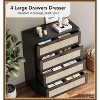Jojoka Tall Rattan Dresser with 4 Drawers, Boho Wooden Storage Chest for Bedroom, Living Room, or Entryway - 4 of 4
