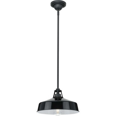 Cedar Springs Black and White Farmhouse Outdoor Pendant Light