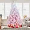 Costway 5/6/7/8 FT Artificial Christmas Tree with 456/820/1264/1774 Branch Tips & Folding Metal Stand White & Blue/White & Pink - 4 of 4