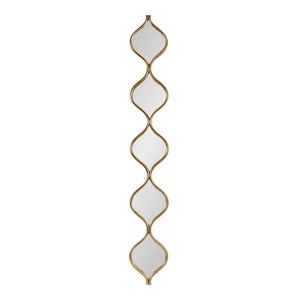 Kate & Laurel All Things Decor 7"x42" Loxi Teardrop Panel Wall Mirror Gold - 1 of 4