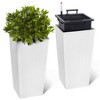 Resin Planter with Drainage Holes, Water Level Monitor, Inner Bucket, Automatic Watering (2-Pack) - 2 of 4