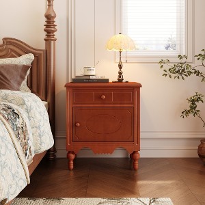 Christopher Knight Home Nolia Vintage Wooden Nightstand with Door and Drawer - 1 of 4