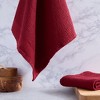 Design Imports Washed Waffle Dishtowel Set/2, Dove Gray Checker - 3 of 3