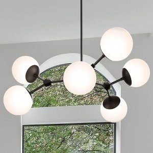 Urban Ambiance Luxury Minimalist Indoor Chandelier,  12-1/2''H x 33-1/2"W x 33-1/2''D,  Matte Black Finish, UHP4625 - 1 of 4
