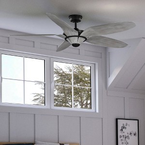 Urban Ambiance Luxury Urban Loft Ceiling Fan 14.25''H x 60''W,  Midnight Black Finish,  Brisbane Collection, UHP9262 - 1 of 4