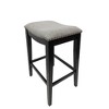 Carolina Living Sawyer 30" Saddle Barstool - Set of 2 - Antique Black- Grey Chenille Upholstery - 2 of 4