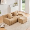GDFStudio Ferdinand Modern 82.7'' 2-Seater Teddy Upholstered Sectional Sofa with Curved Armrest - 2 of 4