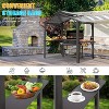 Gulches 8' x 5' Hardtop Grill Gazebo, Outdoor BBQ Canopy with Galvanized Steel Double Roof, Permanent Sun Shade Shelter with 2 Side Shelves , Grey - 2 of 4