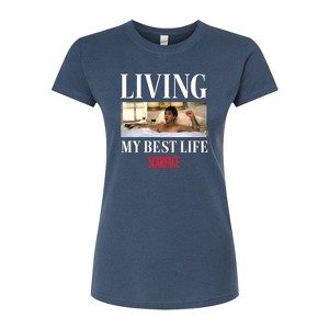 Women's - Scarface - Living My Best Life Fitted Graphic T-Shirt - 1 of 2