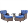 Gymojoy 5 Pieces Swivel Chair Table with Ottomans - 3 of 4
