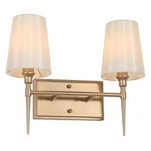 LNC Trend Gold and White Fabric Transitonal Wall Lights,1 Light/2 Light/ 3 Light/4 Light - 1 of 4