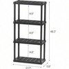 4 - Shelf Duty Plastic Storage Shelves 200lb Capacity 48inch H 24inch W 12inch D Medium Modular Black Storage Organizer - 3 of 4