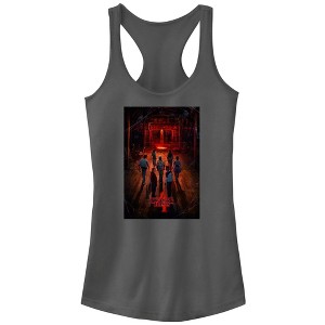 Juniors Womens Stranger Things Four Friends Rift Apocalypse Poster Racerback Tank Top - 1 of 4
