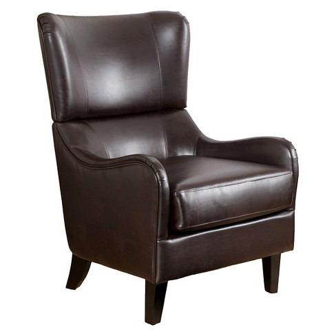chair leather brown christopher knight sofa target bonded elijah chairs accent