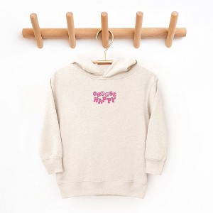 The Juniper Shop Embroidered Choose Happy Smiley Face Toddler Graphic Hoodie - 1 of 3