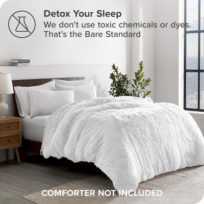White Shaggy Faux Fur Twin/Twin XL Duvet Cover