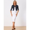 INSPIRE CHIC Women's Work Floral 3/4 Lace Trim Sleeves Open Front Bolero Shrug - 3 of 4