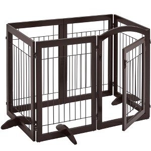 Yaheetech 32″ H Pet Gate with Wood and Wire for Doorway - 1 of 4