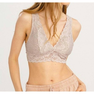 Women's Scalloped Lace V Neck Padded Bralette - WISHLIST