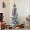 Whisen 6FT Prelit Pencil Artificial Christmas Tree with 170 LED Lights and 429 Branch Tips, Metal Stand - Green - 2 of 4