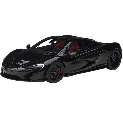 McLaren P1 Fire Black with Red and Black Interior 1/18 Model Car by Autoart