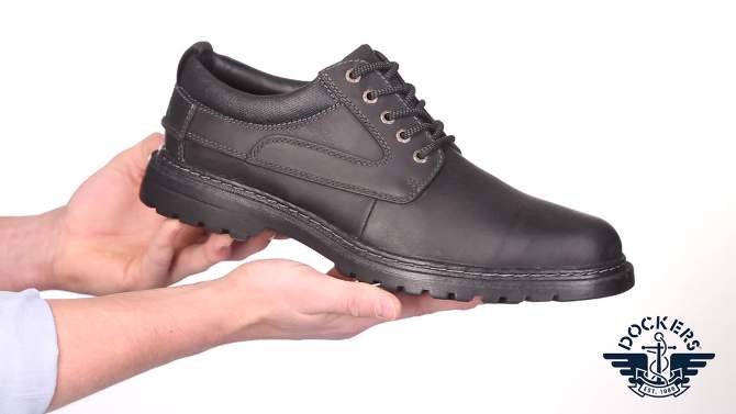 Dockers Mens Warden Leather Rugged Casual Oxford Shoe with Stain Defender, 2 of 8, play video
