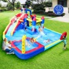Aukfa 10-in-1 Castle Inflatable Water Park, Dual Slides, Climbing Wall, Splash Pool, Water Cannon, Soccer Goal & Blower for Indoor - 3 of 4