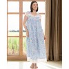 ADR 100% Cotton Nightgown for Women, Short Sleeve Button Up Long Vintage Night Dress Gown with Lace Trim - 2 of 4