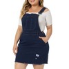 Agnes Orinda Women's Plus Size Denim Ripped Hem Suspender Casual Mini Sundresses with Pockets - 2 of 4